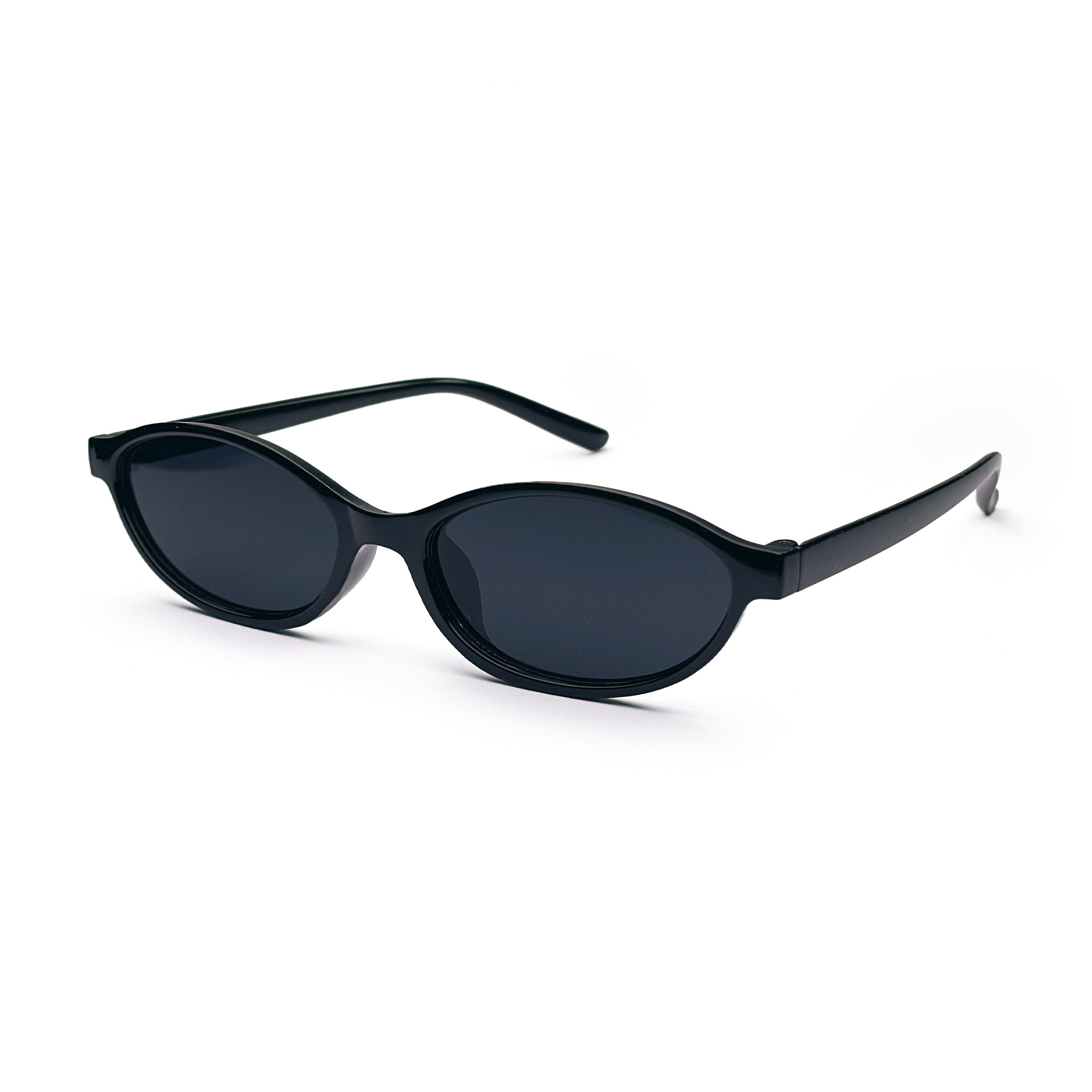 Retro Oval Black Sunglasses