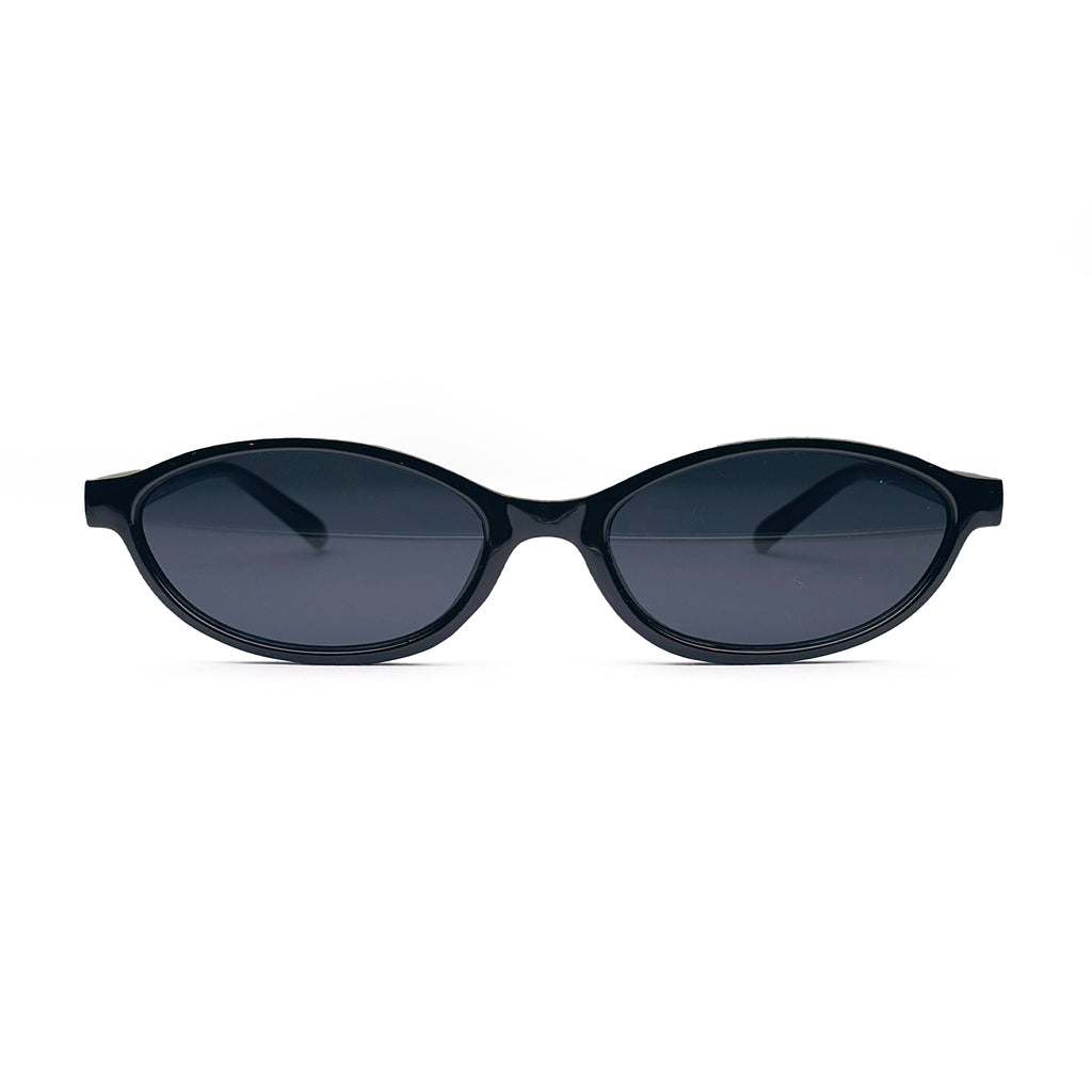 Retro Oval Black Sunglasses
