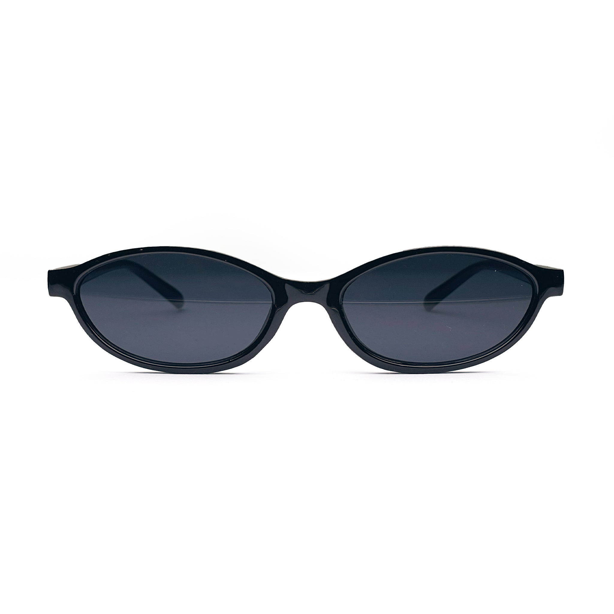 Retro Oval Black Sunglasses
