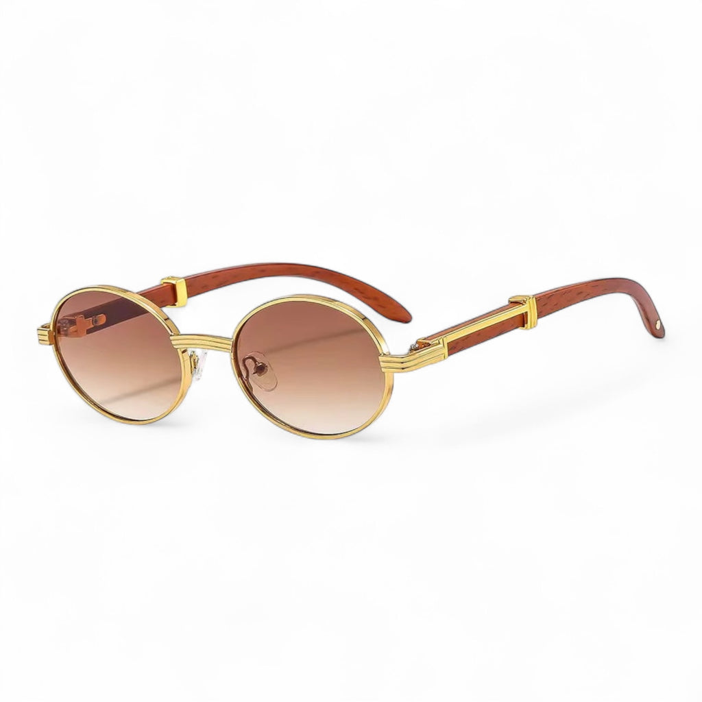 Retro Wooden Round Sunglasses2
