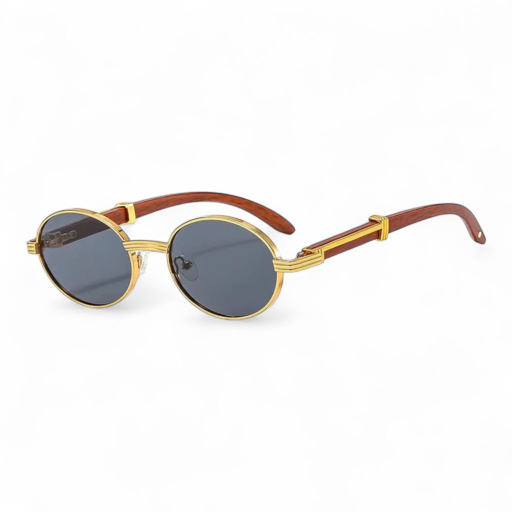 Retro Wooden Round Sunglasses