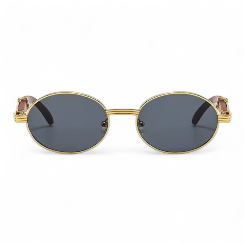 Retro Wooden Round Sunglasses